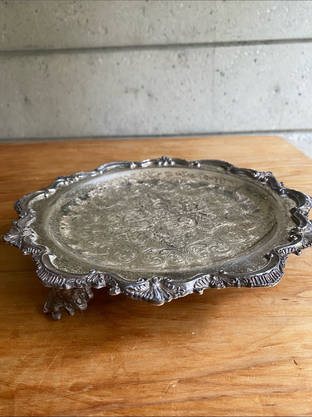 Vintage Salver Pedestal Tray